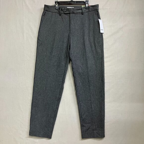 Goodfellow & Co Men's Gray Slim Fit Trousers Tapered Leg Woven Fabric Fly Button - Picture 2 of 15